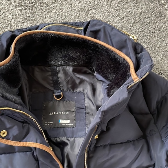 Zara Navy Puff Coat - Picture 2 of 3
